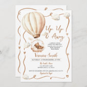 Beer Baby shower heteluchtballon, omhoog en weg Kaart (Voorkant / Achterkant)