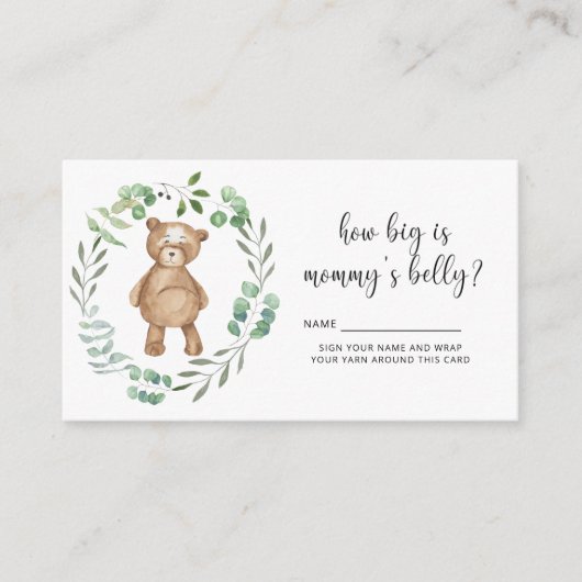 Beer baby shower hoe groot is mama's buik informatiekaartje (Voorkant)