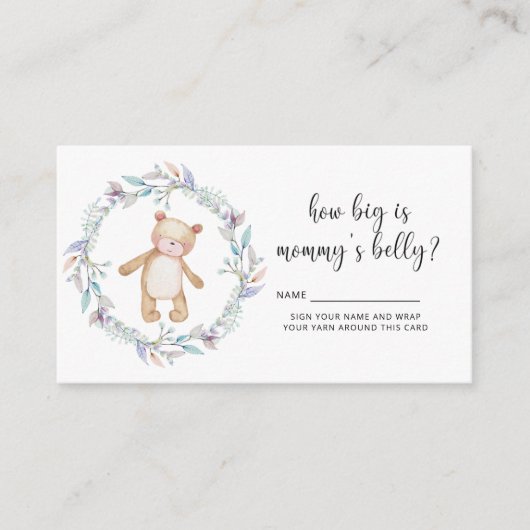 Beer baby shower hoe groot is mama's buik informatiekaartje (Voorkant)