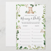 Beer Baby shower Hoe oud waren ze spel Kaart (Voorkant / Achterkant)