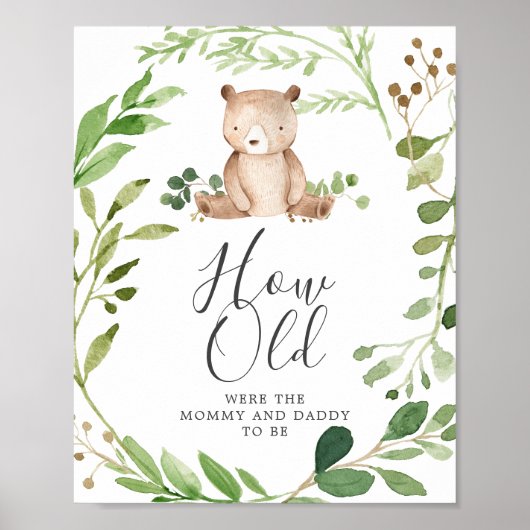 Beer Baby shower Hoe oud waren ze spel Poster (Voorkant)