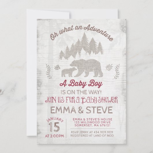 Beer Baby shower Invitation Boy Adventure Shower Kaart (Voorkant)