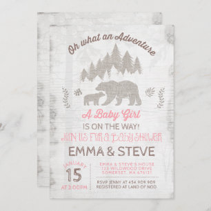 Beer Baby shower Invitation Girl Adventure Shower Kaart