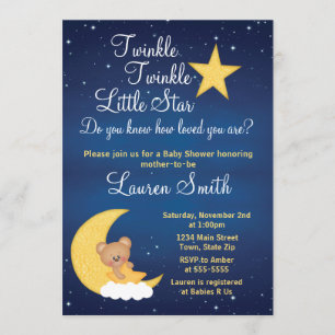 Beer Baby shower Invitation Twinkle Little Star Kaart