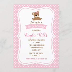 Beer Baby Shower Invitations (Girl) Roze polaire d Kaart