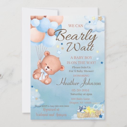 Beer Baby Shower Jongen Kaart (Voorkant)