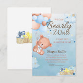 Beer Baby shower Jongen Luier Raffle Informatiekaartje (Voorkant / Achterkant)