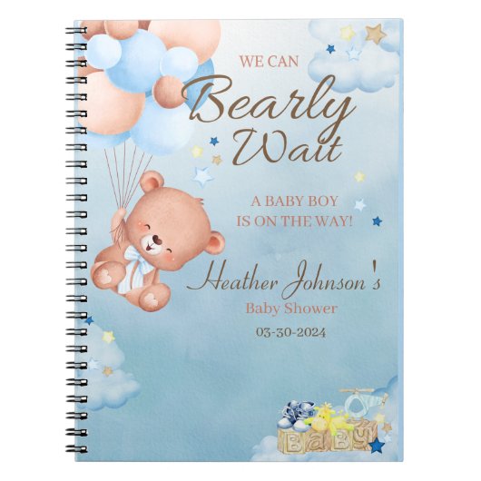 Beer Baby Shower Jongen Notitieboek (Voorkant)