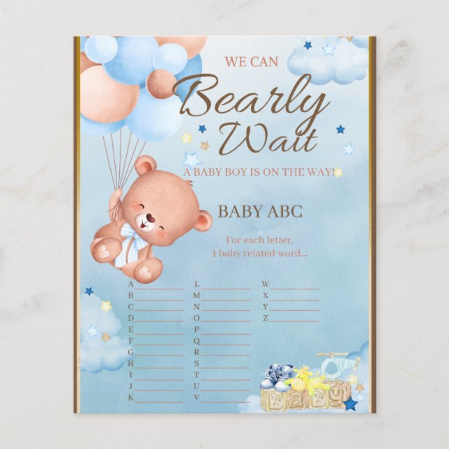 Beer Baby Shower Jongens Spel (Voorkant)