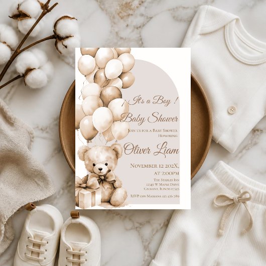 Beer Baby Shower Jongens uitnodiging