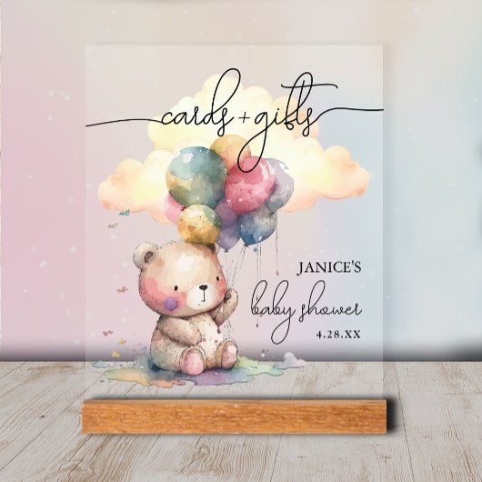 Beer Baby shower Kaarten + Cadeaus Acryl Bord