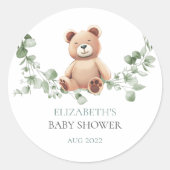 Beer Baby shower Klassieke ronde sticker (Voorkant)