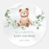 Beer Baby shower Klassieke ronde sticker (Voorkant)