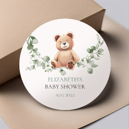 Beer Baby shower Klassieke ronde sticker