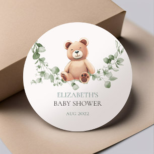 Beer Baby shower Klassieke ronde sticker