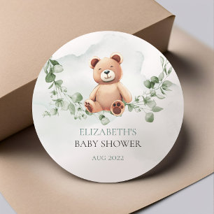 Beer Baby shower Klassieke ronde sticker