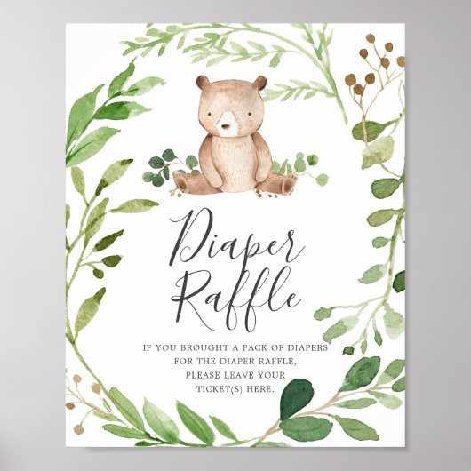 Beer Baby shower luier Raffle Sign Poster (Voorkant)