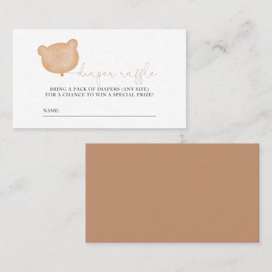 Beer Baby shower Luier Raffle Ticket (Voorkant / Achterkant)