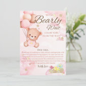Beer Baby shower Meisje Bedankkaart (Staand voorkant)