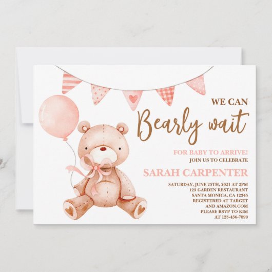 Beer Baby shower Meisje Kaart (Voorkant)