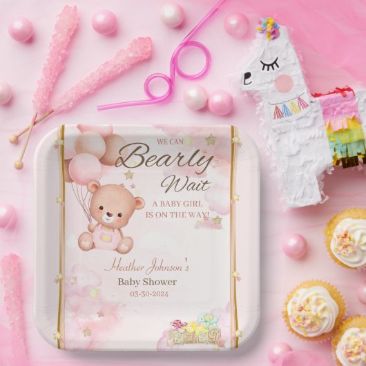 Beer Baby shower Meisje Papieren Bordje (Feest)