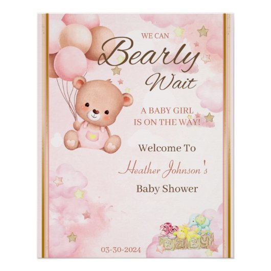 Beer Baby Shower Meisje Perfect Poster (Voorkant)