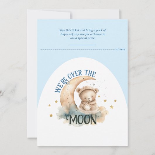 Beer Baby shower met Luier Raffle Tickets Kaart (Achterkant)