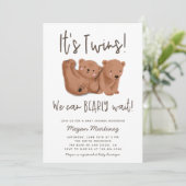 Beer Baby shower met tweelingen Kaart (Staand voorkant)