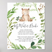 Beer Baby shower Mijn water brak teken Poster (Voorkant)