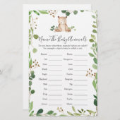 Beer Baby shower naam de baby dieren (Voorkant / Achterkant)