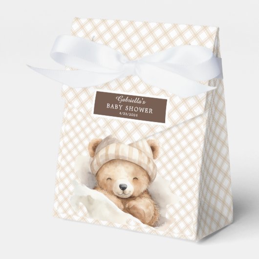 Beer Baby shower omhoog knuffelen Bedankdoosjes (Voorkant Zijde)