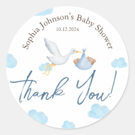Beer Baby shower, Ooievaar Bezorging, Baby Boy Ronde Sticker