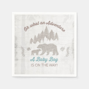 Beer Baby shower Papier Napkin Boy Adventure-Showe Servet