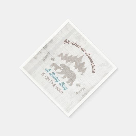 Beer Baby shower Papier Napkin Boy Adventure-Showe Servet (Hoek)