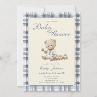 Beer Baby Shower Preppy Jongen Plaid Baby Shower Kaart