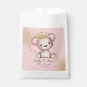 Beer Baby shower Princess Sparkly Pink Bedankzakje (Voorkant)