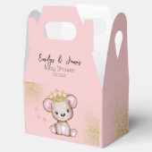 Beer Baby shower Princess Sparkly Pink Gold Bedankdoosjes (Geopend)