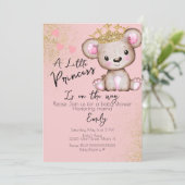 Beer Baby shower Princess Sparkly Pink Kaart (Staand voorkant)