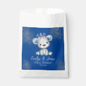 Beer Baby shower Prins Sparkly Blue Boys Bedankzakje (Voorkant)