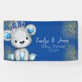 Beer Baby shower Prins Sparkly Blue Boys Spandoek (Horizontaal)