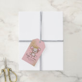 Beer Baby Shower Prinses Glitter Roze B Cadeaulabel (Met Touw)