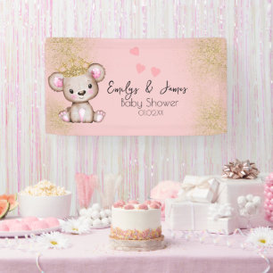 Beer Baby Shower Prinses Glitterende Roze Spandoek