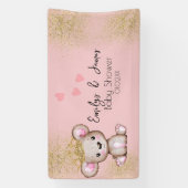 Beer Baby Shower Prinses Glitterende Roze Spandoek (Verticaal)