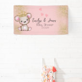 Beer Baby Shower Prinses Glitterende Roze Spandoek (Insitu)
