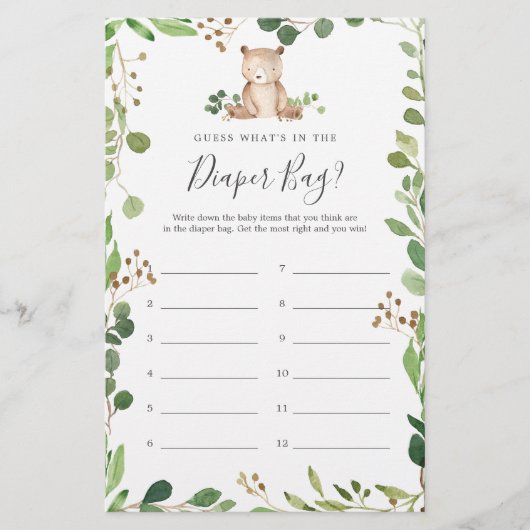 Beer Baby shower Raad eens wat er in de luiertas z (Voorkant)