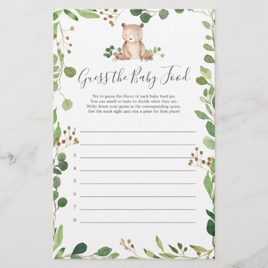 Beer Baby shower raden de Baby voedsel (Voorkant)