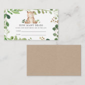 Beer Baby shower raden hoeveel Beren Informatiekaartje (Voorkant / Achterkant)