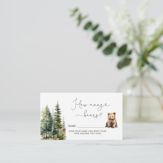 Beer baby shower raden hoeveel beren informatiekaartje (Staand voorkant)