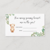 Beer baby shower raden hoeveel gummie beren informatiekaartje (Voorkant)