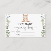 Beer baby shower raden hoeveel gummie beren informatiekaartje (Voorkant)